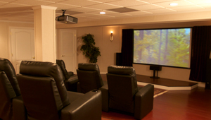 Basement with a Home Theatre