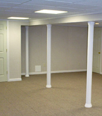 Smartpost column wrap on a basement in 