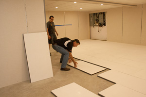 Installing insulated subfloor panels in 