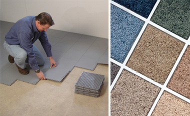 Basement subfloor matting and basement carpeting in Rhode Island
